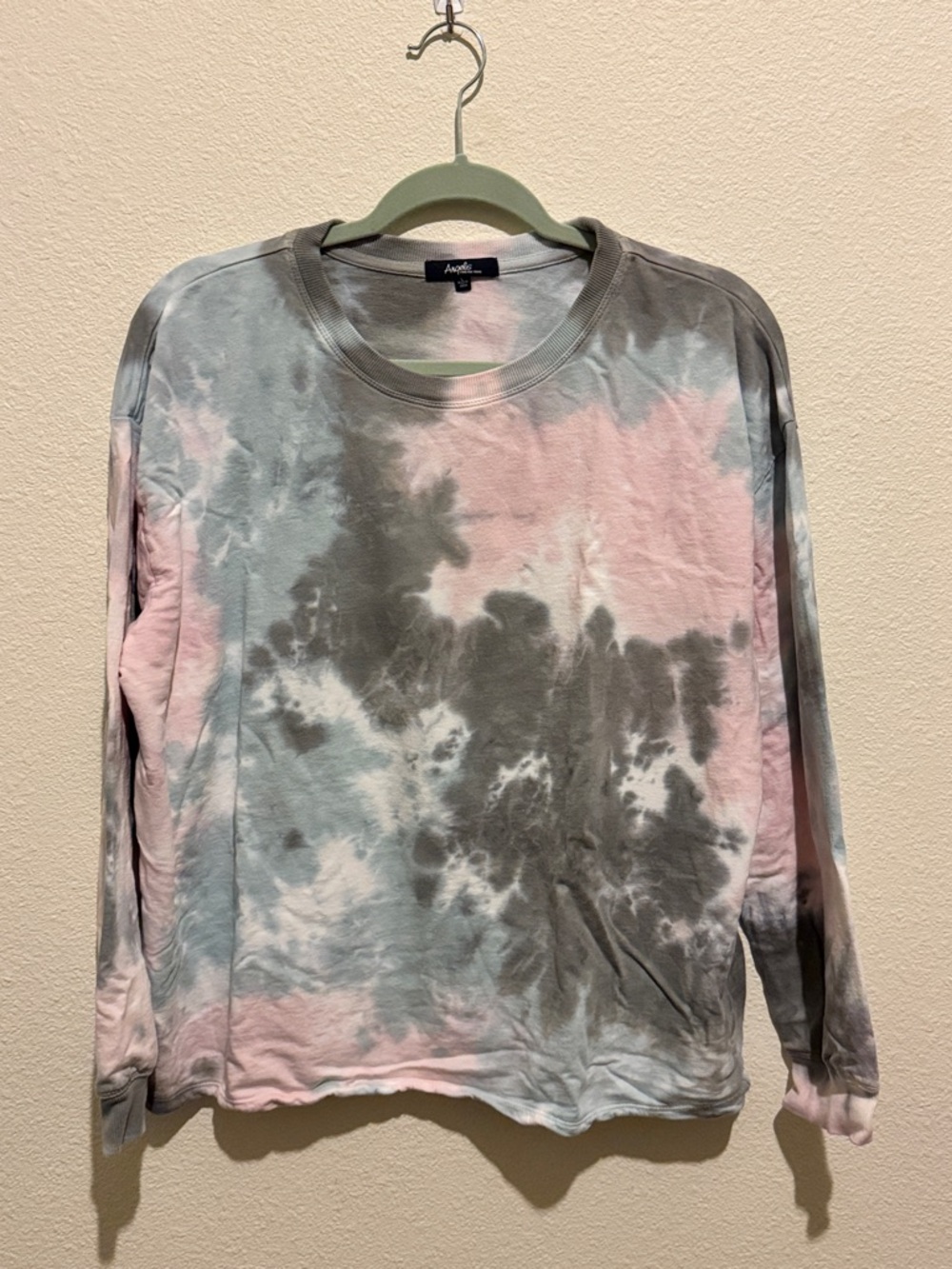 Angels Pink & Light Blue Tie-Dye Long Sleeve Tee